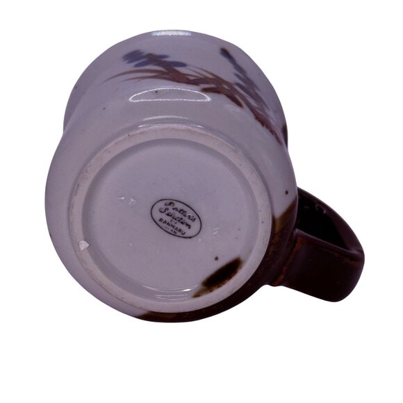 Hand Made Pottery Wild Flowers Coffee Mug 1970s POTTER'S SELECTION Ranmaru - Picture 4 of 4